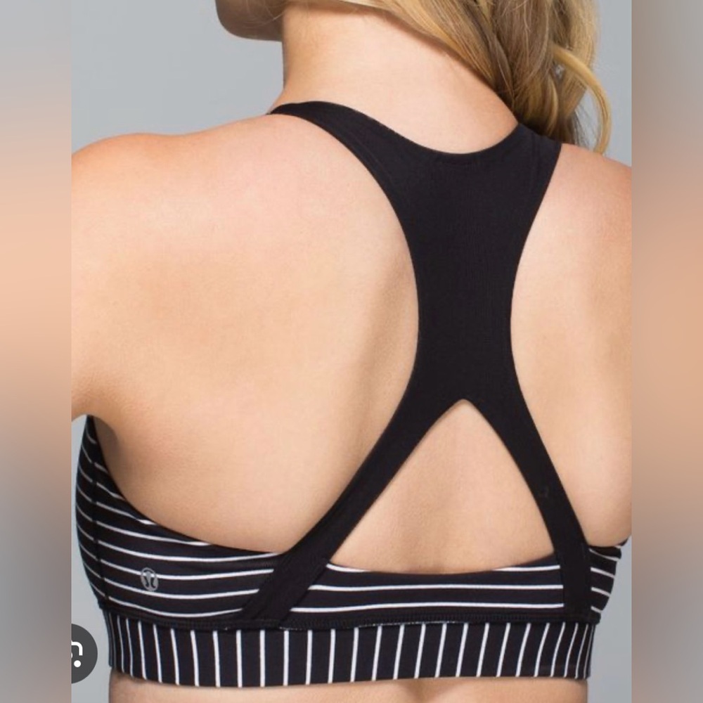 Lululemon 50 reps bra black/white size 6